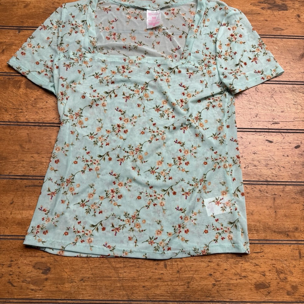 NOBO juniors Small flower Green see through Shirt blouse